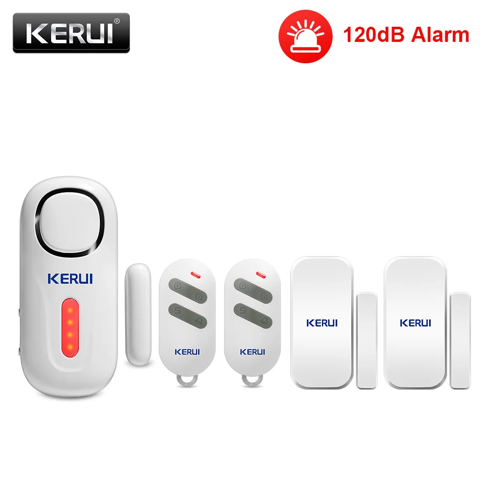 KERUI 120DB Wireless Door/Window Entry Security Burglar Sensor Alarm PIR Magnetic Smart Home Garage System Remote Control Led elderly emergency button Alarms & Sensors