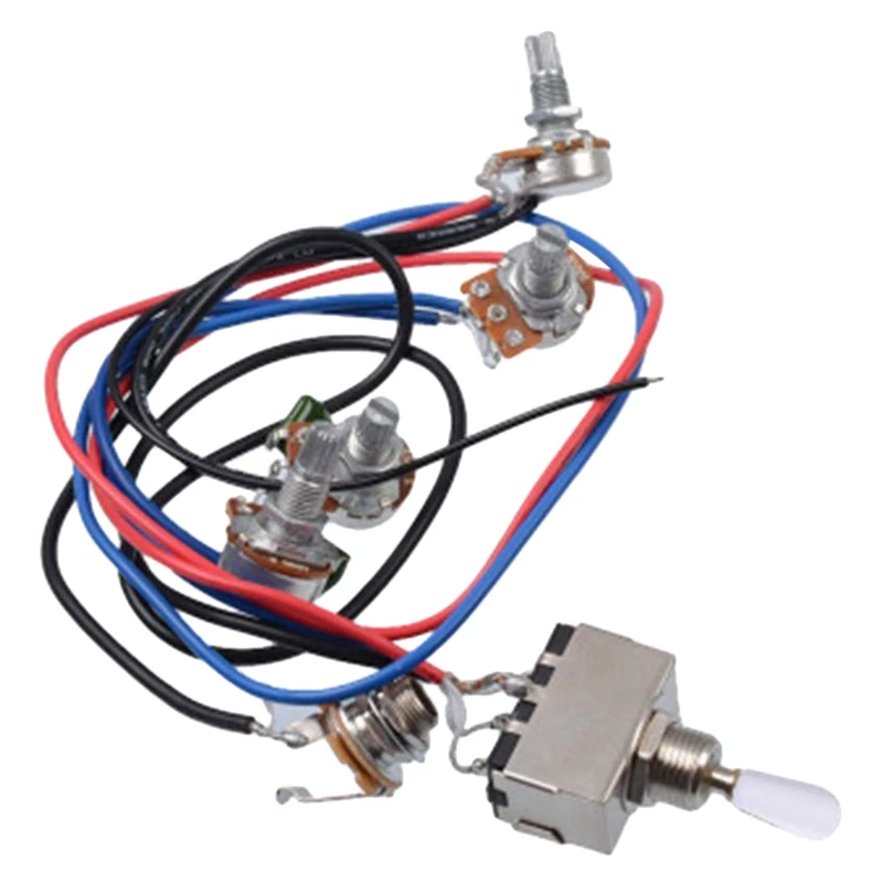 

Lp Electric Guitar Pickups Wiring Harness Kit 2T2V 500K Pots 3 Way Switch With Jack For Dual Humbucker Les Pual Style Gui