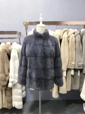 Модная короткая норковая шуба из натурального меха, женская зимняя теплая норковая шуба, новая зимняя модная шуба для - Цвет: The picture color