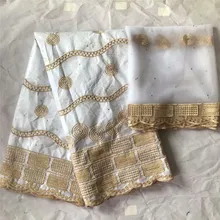 Высокое качество 5 ярдов Базен Riche дизайн Африканский Базен кружевная ткань+ 2 ярдов сетка тюль кружево с бисером KY102502