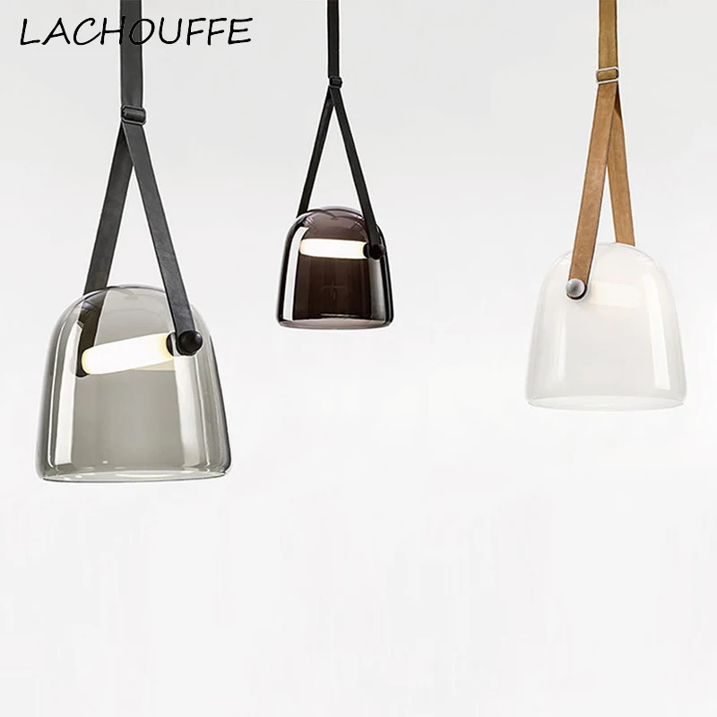 

Nordic Mona Glass Led Pendant Lamp Lights Vintage Belt Hanglamp for Bedroom Restaurant Bar Coffee Art Decor Fixtures Luminare