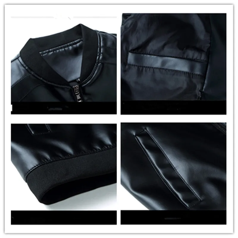 Great Value 2019 Men's Motorcycle Leather Jacket Slim Men's Jacket PU Men's Leather Jacket