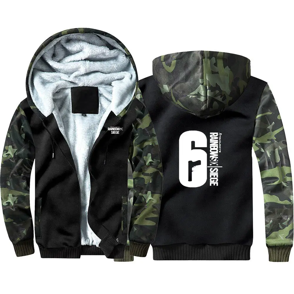 

Rainbow Six Siege Camouflage Hoodie Sweatshirts Winter Thicken Hooded Coat Cosplay Costume Warm Men Women Clothing