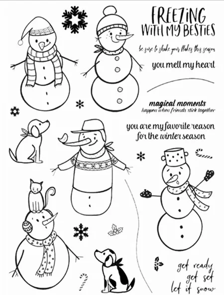 

Snowman Transparent Clear Stamps for DIY Scrapbooking/Card Making/Kids Christmas Fun Decoration Supplies