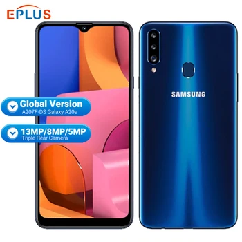 Перейти на Алиэкспресс и купить Мобильный телефон samsung Galaxy A20S A207F/DS, 3 ГБ ОЗУ, 32 Гб ПЗУ, 4000 мАч, Восьмиядерный процессор Snapdragon, 6,5 дюйма, 13 МП, тройная камера, 4G, телефон