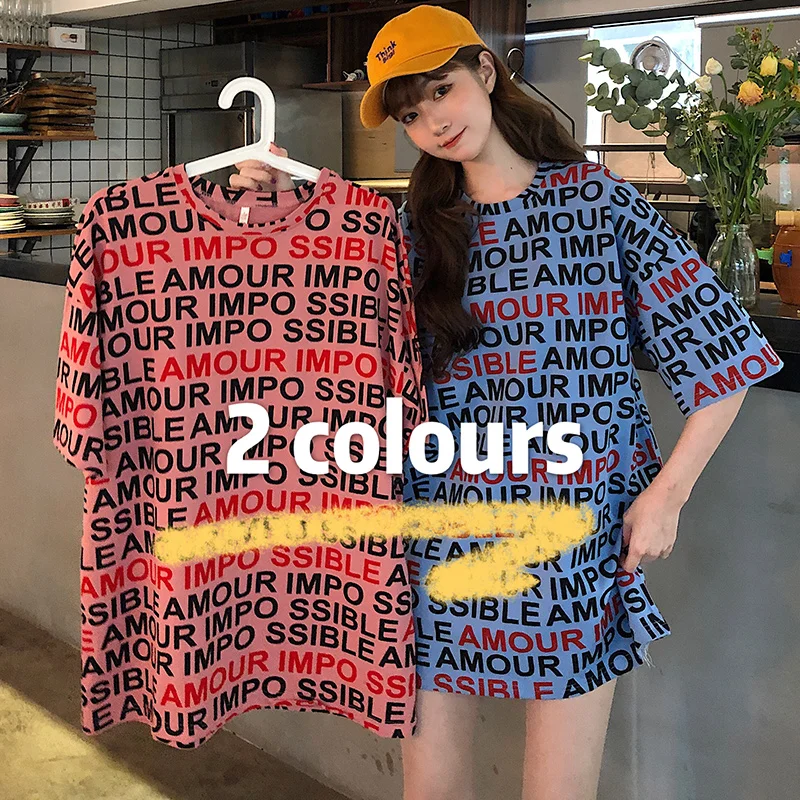 

Brand 2020 New Cotton T Shirt Women Letter Print Tee Tops Short Sleeve Women T Shirts Casual Thin Style Female T-shirt Summer