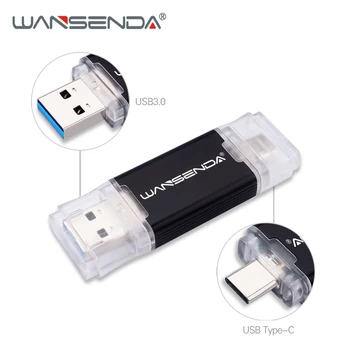

WANSENDA OTG 2 in 1 USB Flash Drive USB3.0 & Type-C Pen Drive 512GB 256GB 128GB 64GB 32GB 16GB Pendrive USB 3.0 Memory Stick