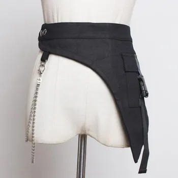 

2020 Spring New Fashion Corset Belts For Women Solid Black Punk Style Asymmetric Personality Triangle Waistbands Female ZK238