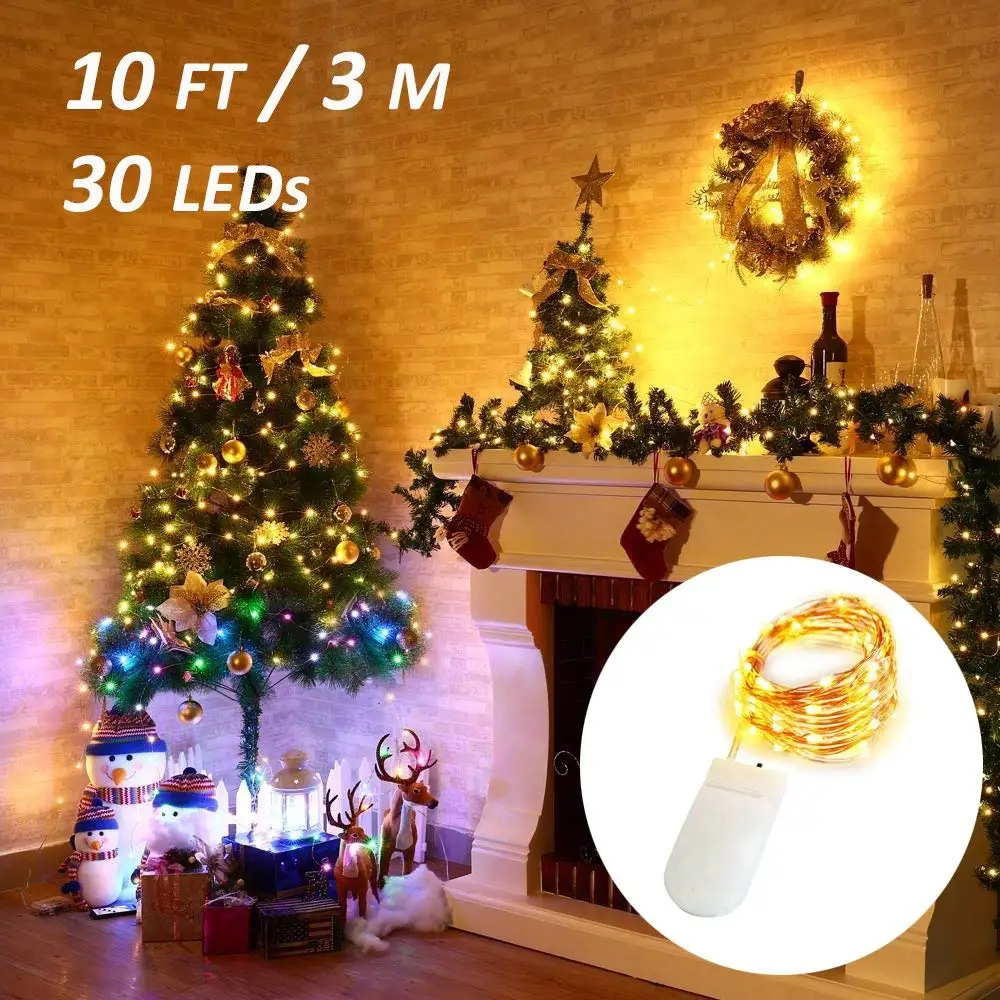 

METABLE 8 Pack 3m 30 Micro LED String Fairy Lights Battery Operated, Wire Starry Firefly Moon Lights for DIY Wedding Christmas