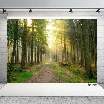 

Wedding Baby Child Portrait Photography Dreamy Morning Forest Dawn Path Scenery Backdrop Photo Studio Vinyl Background Props