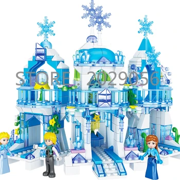 

In Stock QL2217 Magic Snow Castle Series Building Blocks 463Pcs Toys Children Snow ice Princess Assembling Brick Model Set