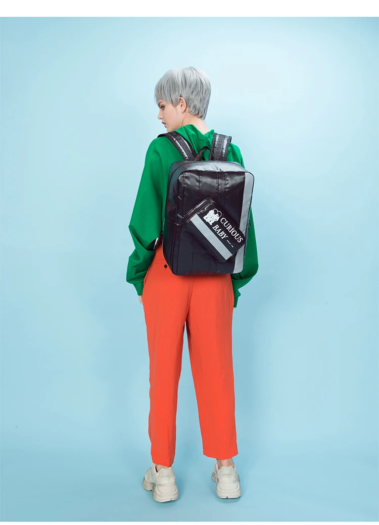 Оригинальные полоски контрастного цвета женский рюкзак модный водонепроницаемый квадратный большой емкости дорожная сумка для ноутбука сумка новая сумка на плечо
