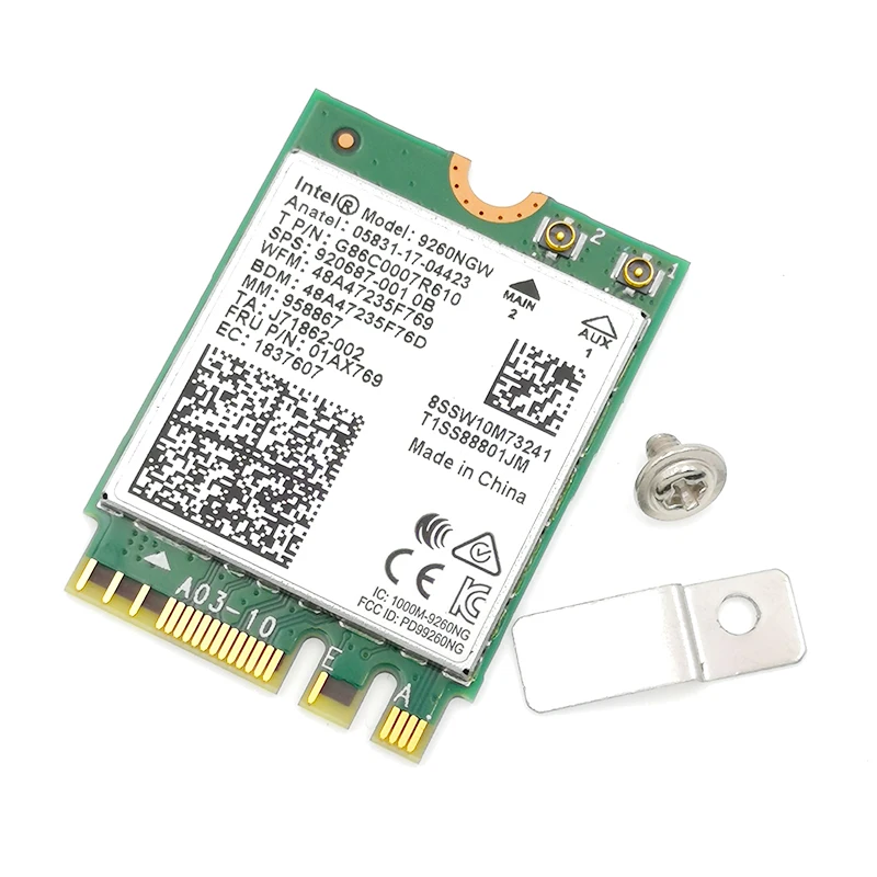 Asunflower Intel 9260NGW 9260ac 802.11ac 1,73 Гбит/с Wifi BT 5,0 NGFF беспроводная сетевая карта Wifi Mini pci-e Новинка