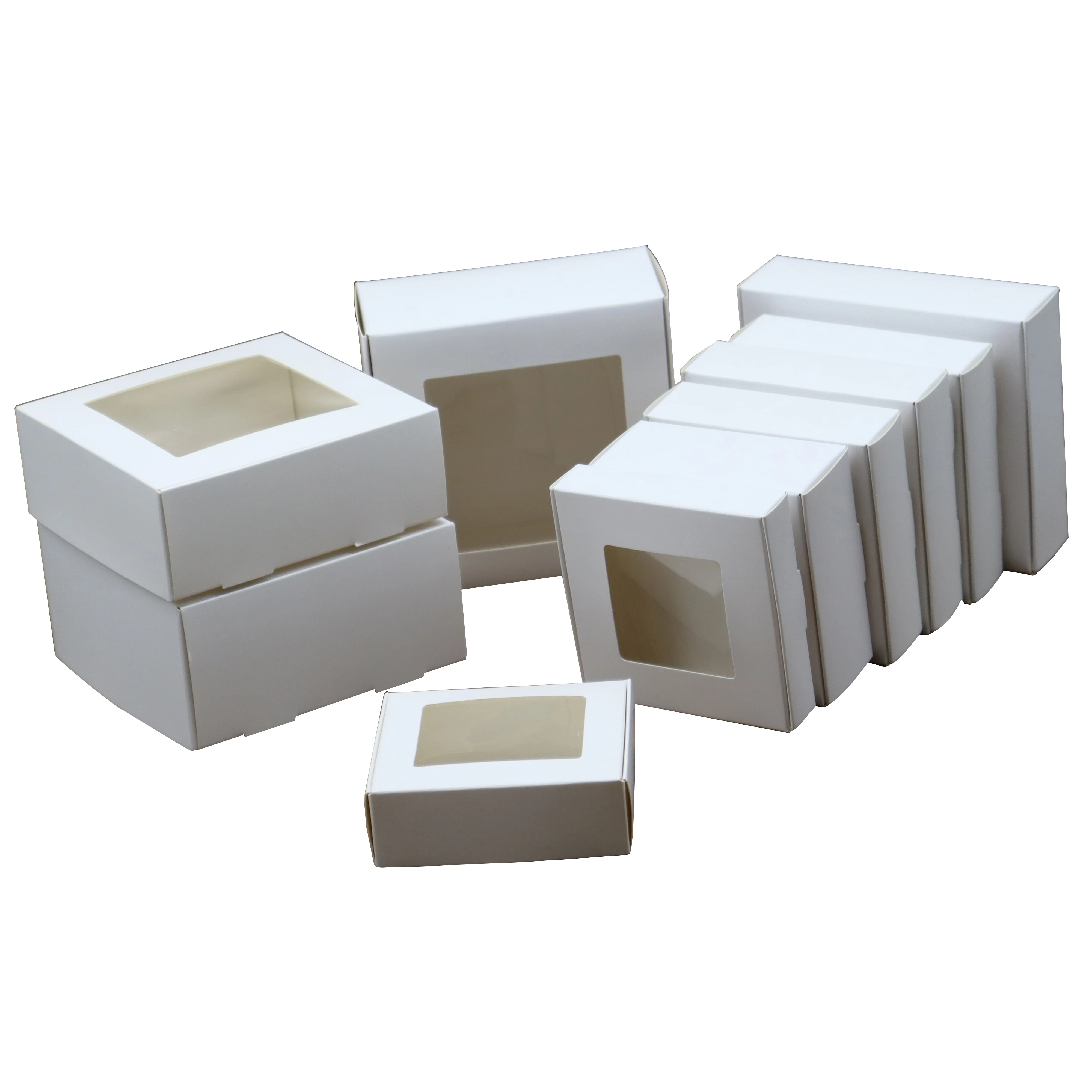

Wholesale White Paper Boxes With PVC Windows,Pure White Wedding Packaging Gift Cute Box For Candy/Muffin/Chocolate