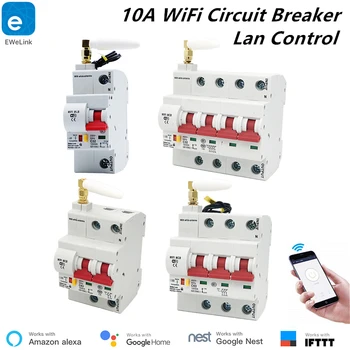 

EWeLink 10A Smart WiFi Circuit Breaker Short Circuit Protection Alexa Echo Google Home Compatible Remote Control WiFi Breaker