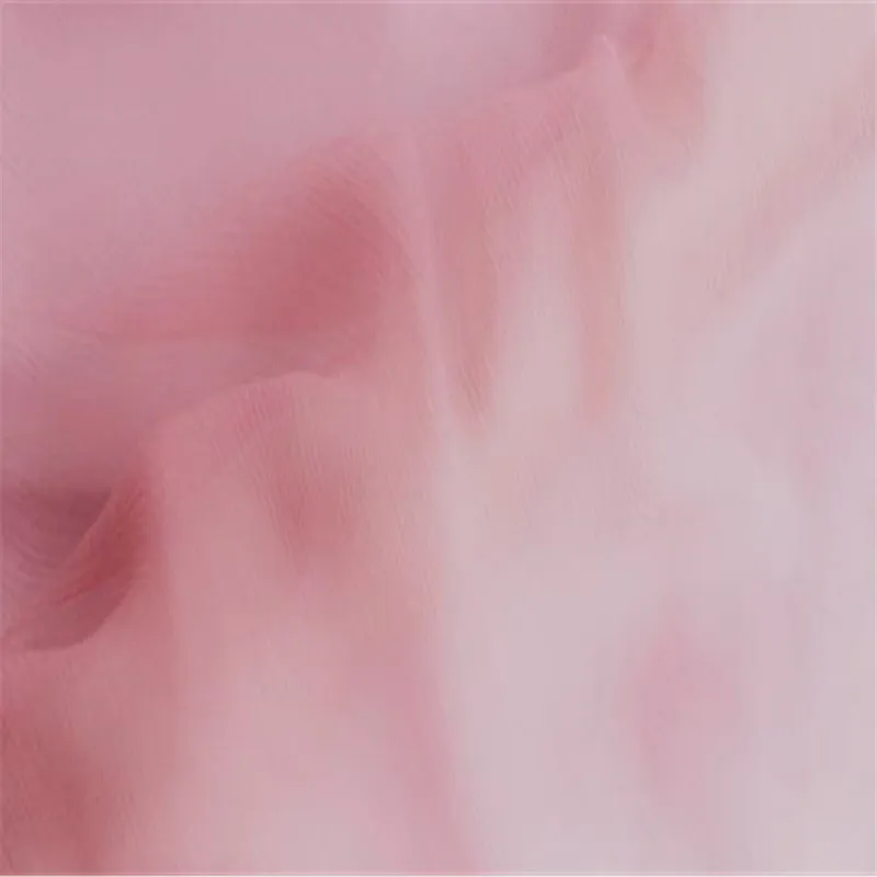 19 pink Чистый шелк морщинка шифон ткань 5,5 момме 140 см 5" экологические креп-жоржет шелковые ткани для шарфа - Цвет: 19 pink
