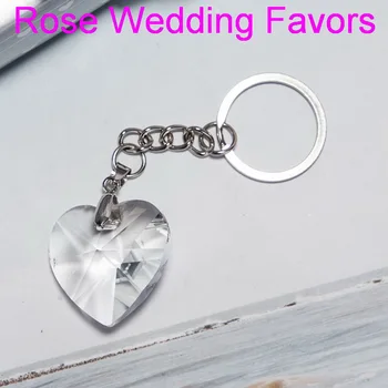 

(6pcs/Lot)FREE SHIPPING+Crystal Heart Keychain Wedding Favors Birthday Keepsakes Party Giveaway Gift For Guest