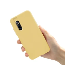 Silicone Liquid Candy TPU Soft Phone Case, Back Cover Coque Bumper for Vivo V15 (Yellow)