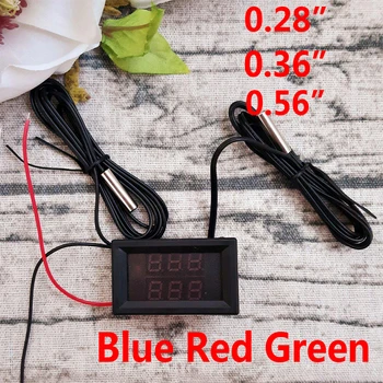 

NTC/DS18B20 Temperature Sensor Digital Display Thermometer Meter Detector Module 0.28/0.36/0.56 Inch Metal Waterproof Probe