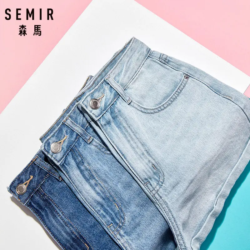 SEMIR, джинсовые шорты для женщин,, летние, новые, тонкие, студенческие, с отворотами, Корейская версия, трендовые шорты для женщин