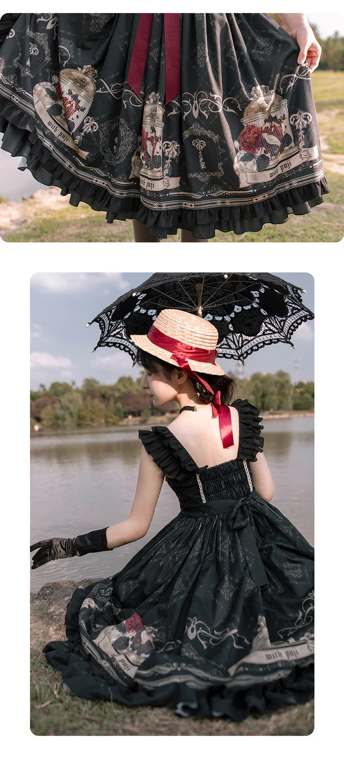 LISM Lolita Jsk Dress And Rose Gothic Style Dark Vintage Victorian Princess Party Sleeveless -Zentai shop online H66f06660d45841de8c1b6d483638922fl.jpg