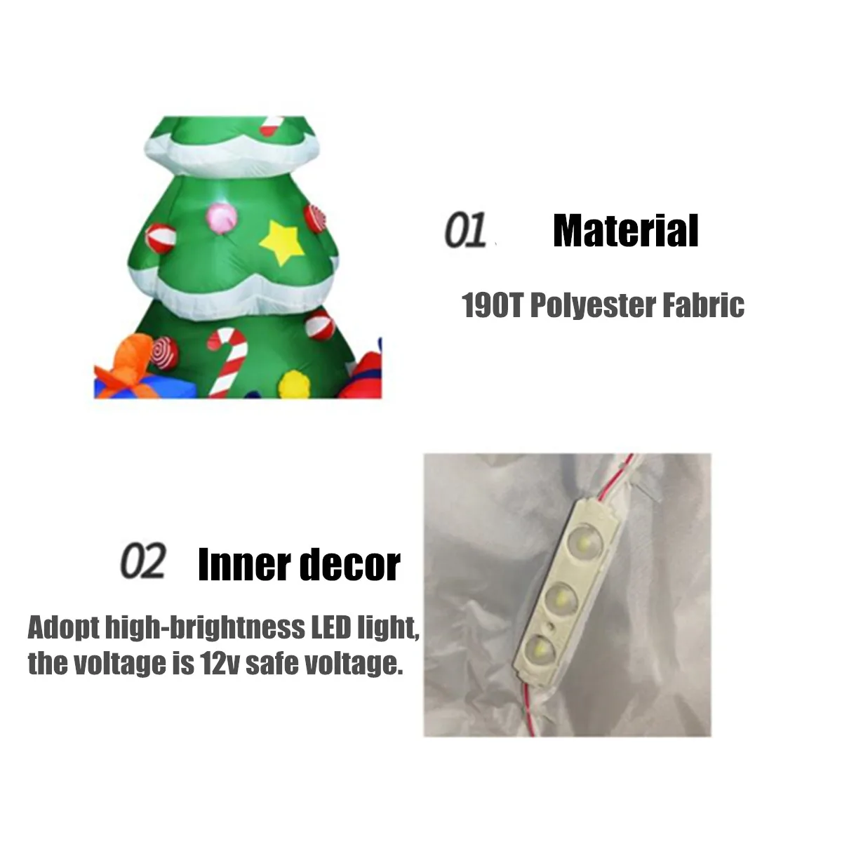 2,1 м супер-большая надувная Рождественская елка, светодиодный подарок на год, детские игрушки, искусственное дерево, домашний сад, декор для рождественской вечеринки