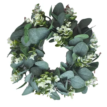 

Christmas Olive Leaf Eucalyptus Wreath Leaves Garland Ornaments Decoration for Xmas Holiday Party