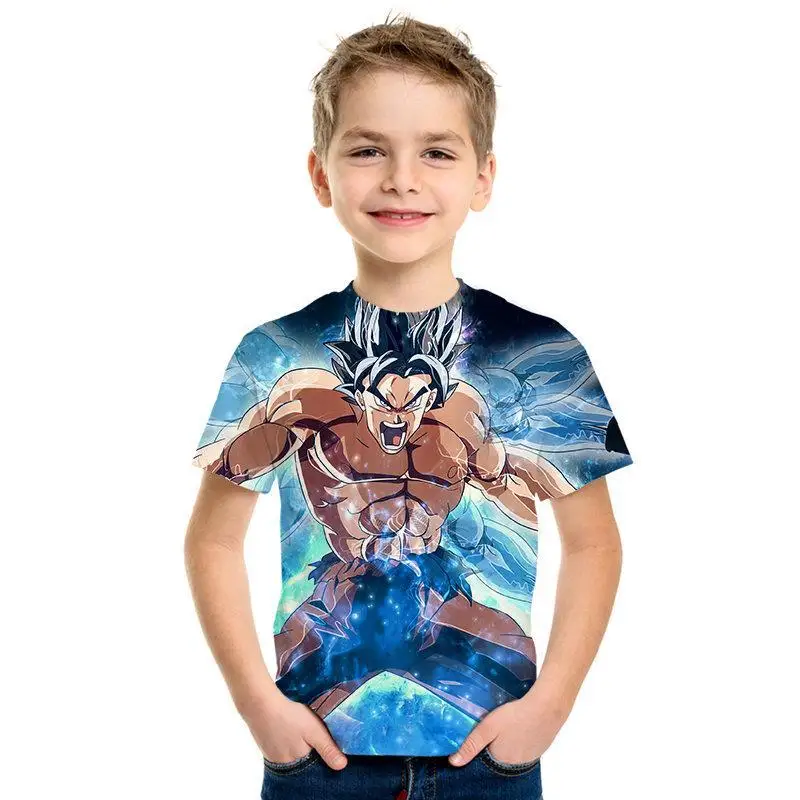 Dragon Ball Z Goku Saiyan/Shenlong patrn Dragon Ball анимацин nios camiseta nios Топы camiseta hombres nias camiseta Прямая поставка