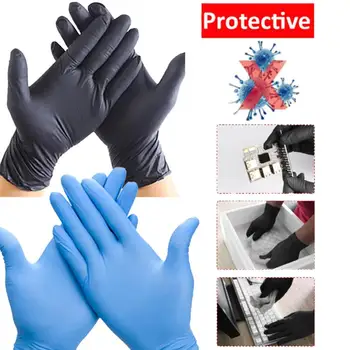 

20/100pcs Disposable Latex Gloves Non-Slip Acid And Alkali Laboratory Rubber Latex Gloves Household Cleaning Products Kitchen