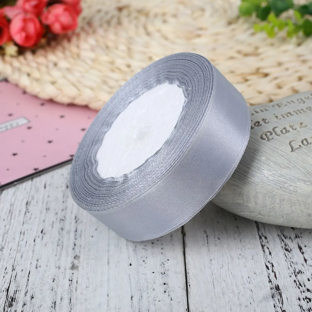 silver grey 22 м рулон ткани полоски драпировки DIY Свадебная вечеринка стол стул бант Декор Ремесло - Цвет: silver grey