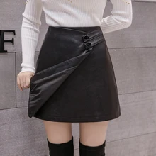 ^^Best Offers Autumn Korean Chic Black PU Mini Skirt Button Irregular High Waist Women Leather PU Skirt Streetwear Winter Women Short Skirts ^^Best Offers Autumn Korean Chic Black PU Mini Skirt Button Irregular High Waist Women Leather PU Skirt Streetwear Winter Women Short Skirts