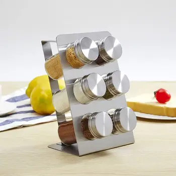 

6 Pcs Creative Stainless Steel Dustproof Visible Seasoning Pot Set Round Pepper Salt Sugar Jar Box Cruet Can
