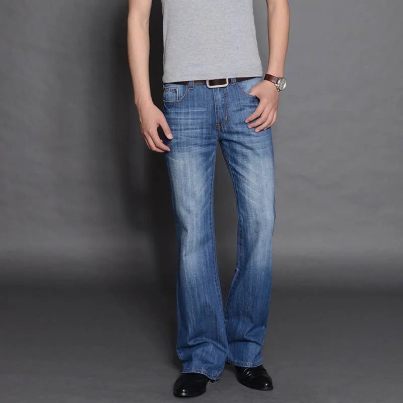 Jeans per uomo Jeans a zampa larga da uomo Jeans a zampa svasati svasati a  vita alta Jeans da uomo classici di design maschile|Jeans| - AliExpress