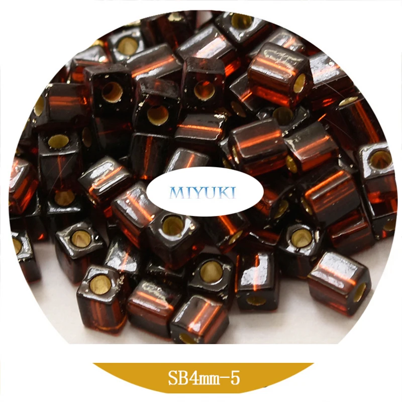 

Japanese Miyuki SB Square Beads 4mm 18-Color Transparent Silverine Color Series 5G DIY Beads