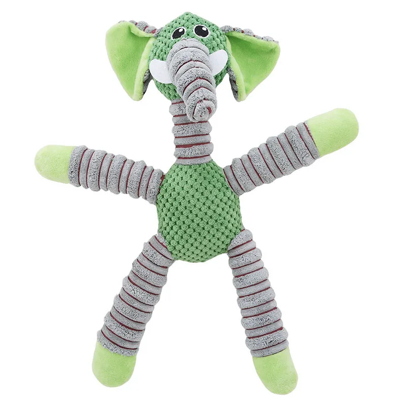 green Новинка, 3 типа, игрушка для домашних животных, плюшевая собака, пищащая, мультяшная, жевательная, играющая игрушка, устойчивая к укусам, чистка зубов, прочная интерактивная игрушка для игр - Цвет: green