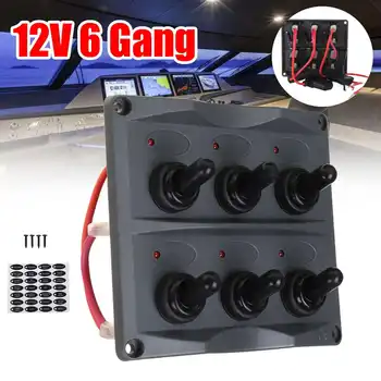 

12~24V 3 6 Gang LED Toggle Rocker Switch Panel With Dual USB Charger Waterproof For Car RV Truck Boat Marine Rocker Switch Panel