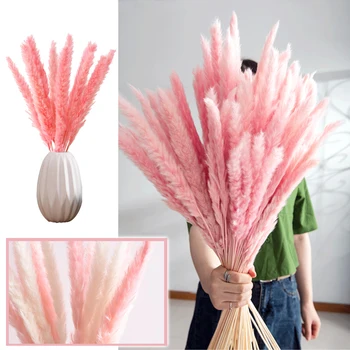 

15PCS Dried Reed Fake Flower Small Pampas Grass Phragmites Communis Decor for Home Store Hotel Room Wedding Photo Props