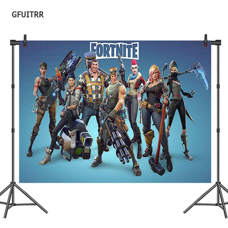 

GFUITRR Boys 8th Birthday Party Photography Backdrop Game Photo Background Blue Vinyl Photo Booth Props