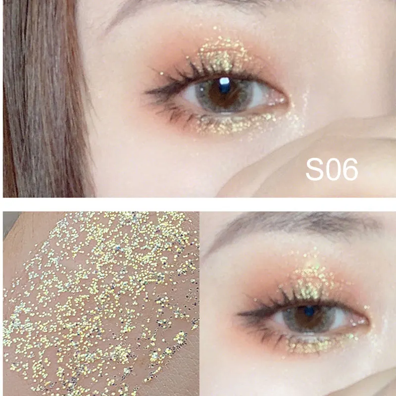 Wholesale Liquid Eyeshadow Polarized Waterproof Long Lasting Shimmering Shining Eyeshadow Women Girl Ladies Eye Makeup M3 - Color: s06