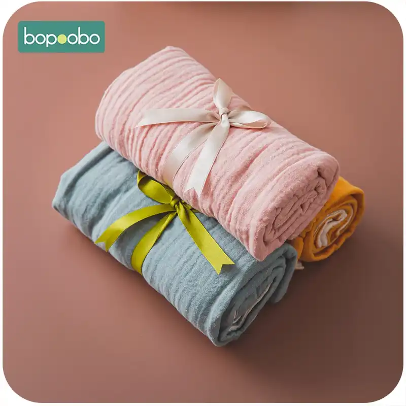 Bopoobo Couverture En Coton Pour Bebe 1 Lot Literie Couette Pour Lit Poussette Emmaillotage Infantile Cadeau De Naissance Produit Photographique Pour Bebe Aliexpress