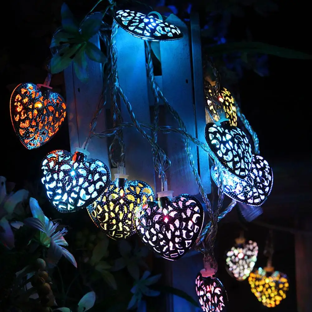 

LED Heart Shape Light String Fairy Lights Iron Christmas Festival Decoration