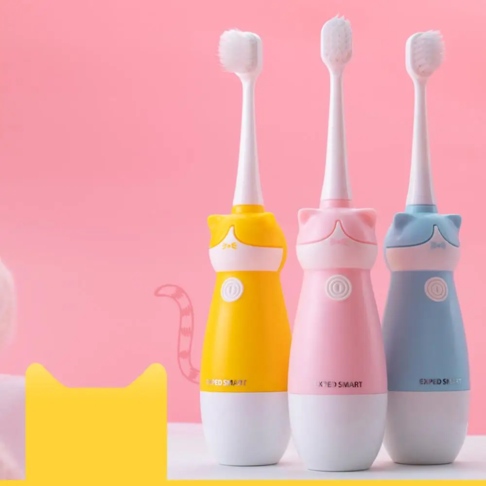 

Kids sonic Children Electric Toothbrush 3 Bristle Head One Button Operation IPX6 Waterproof with 3 Replacement Heads Support CSV