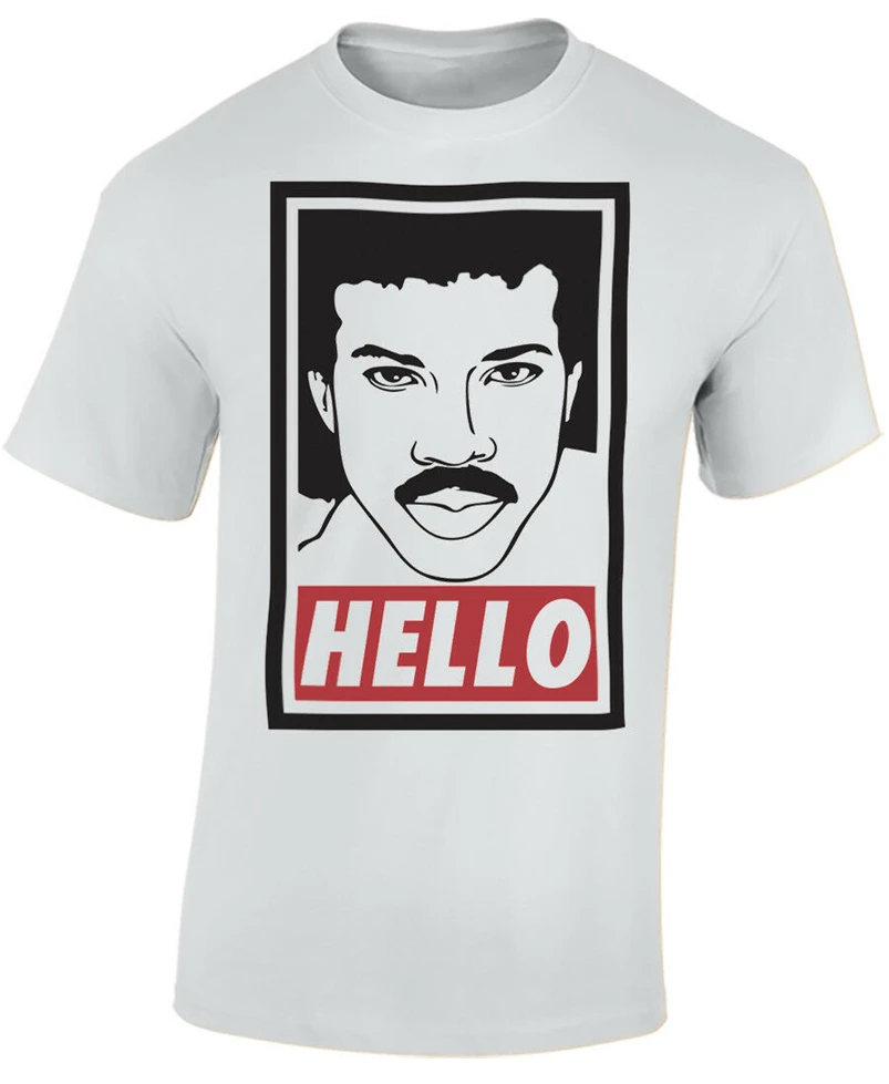 Lionel Richie Funny Hello Мужская футболка одежда Повседневная |