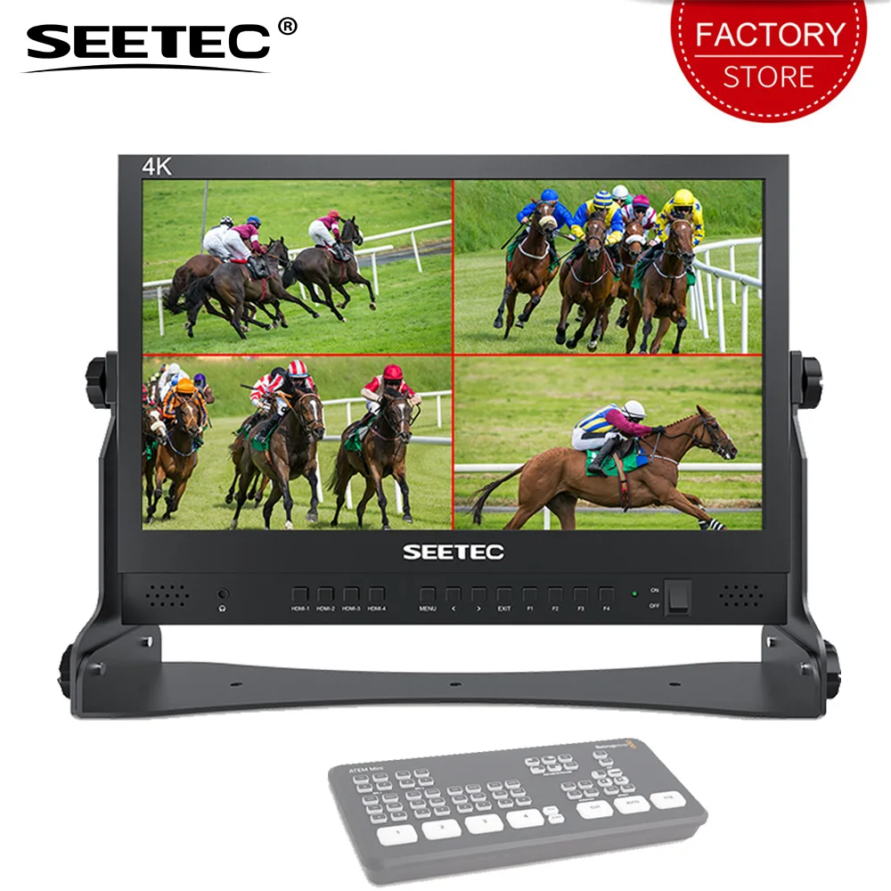 SEETEC ATEM Mini Switcher ATEM156 15.6 Inch Hot Live Streaming Monitor Quad Split Display 4 HDMI Input Output Full HD 1920x1080