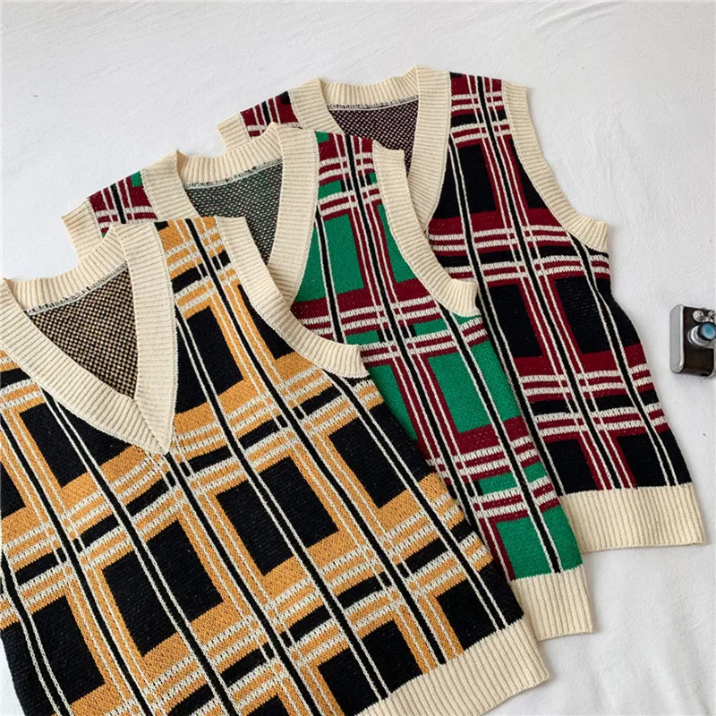 Reducido Chaleco Jersey hombre primavera otoño nuevo cuello en V suéter Casual estudiante suelto coreano Erkek kak de punto suéter de los hombres ZembOpAe1