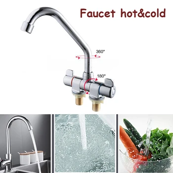 

Cold&hot Mixer Tap Bath Faucet Deck Kitchen Camper Bathroom Basin Faucets Waterfall Basin Sink For RV Caravan Boats