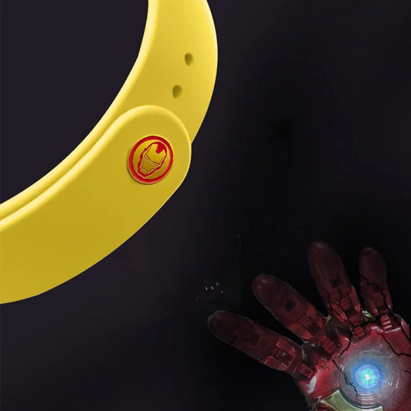 Yellow Iron Man Xiaomi mi Band 4 ремешок для mi band 4/3 аксессуары браслет mi Band 3 силиконовый браслет Мстители Железный человек - Цвет: Yellow Iron Man