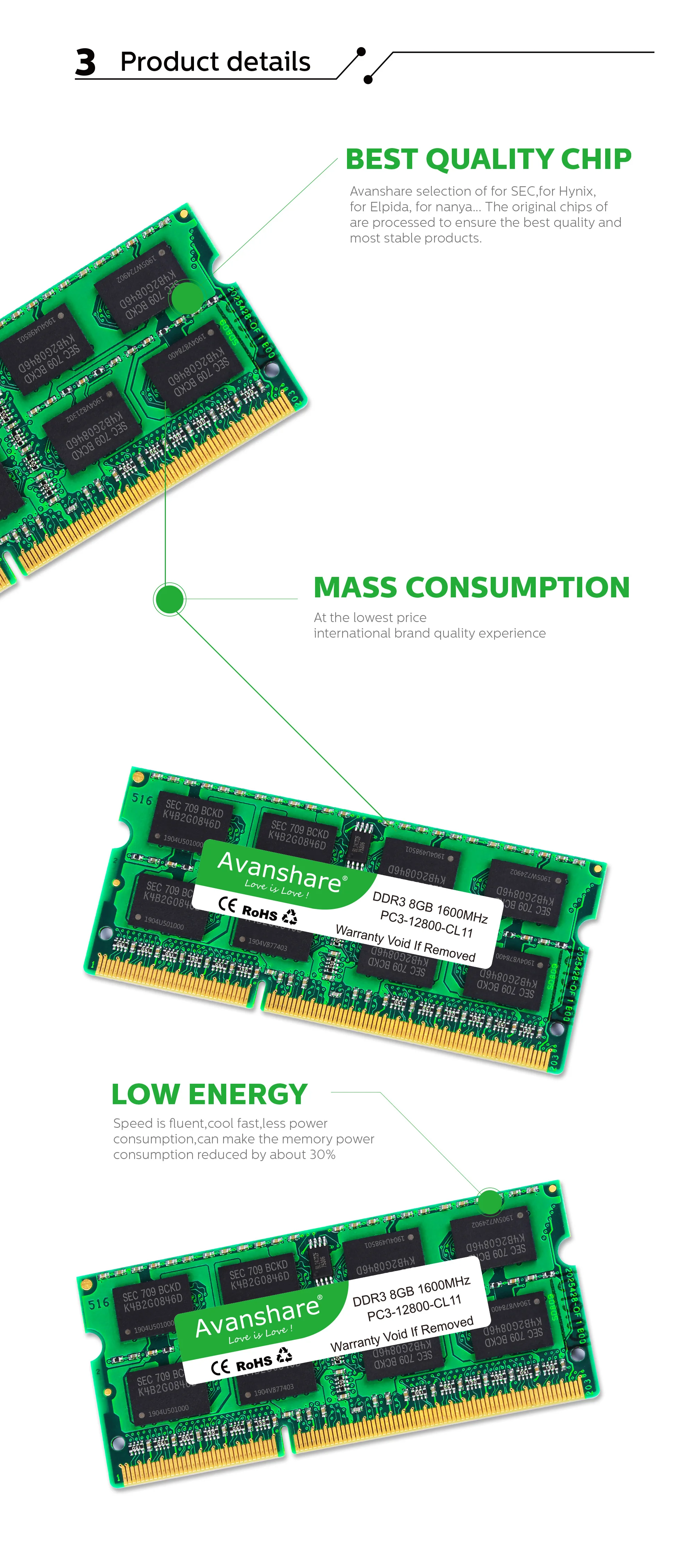 Avanshare память ddr3 8 ГБ для ноутбука 1600 МГц sodimm macbook ram ddr3l 1600 совместимый ddr3 ноутбук 4 Гб 1333 МГц sdram 1066 МГц