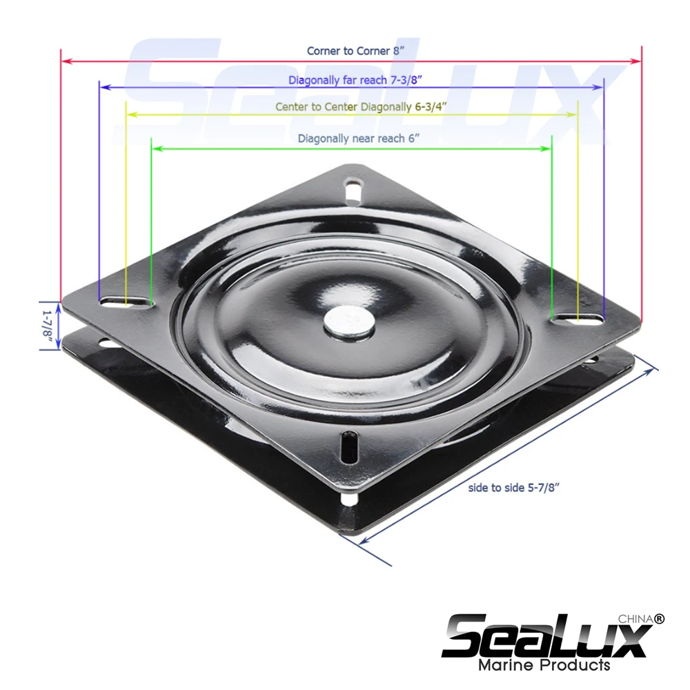 Sealux 6 дюймов лодочные сиденья поворотные пластины Морская Лодка для рыбалки сиденье вращение 360 градусов барный стул, стул, лодка, Ван сиденье водителя