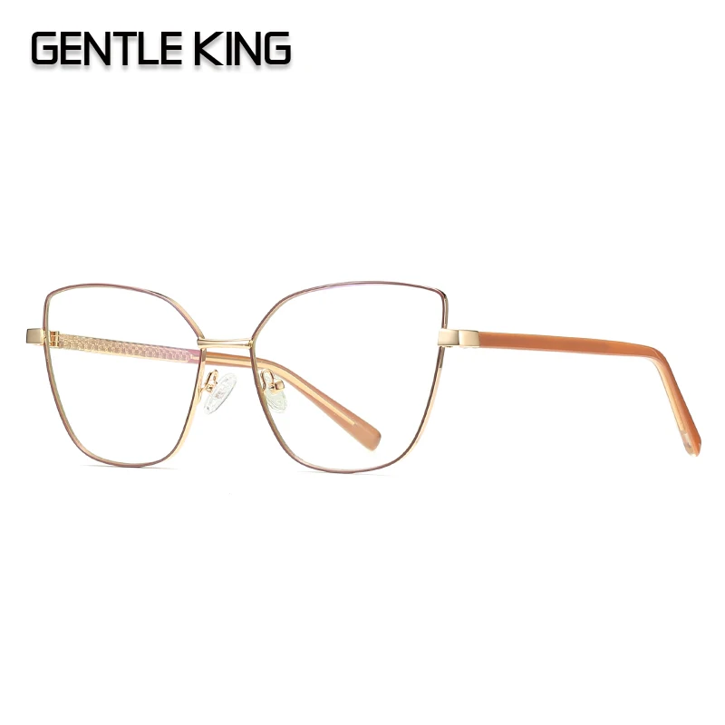 GENTLE KING Anti-blue Light Metal Eyeglasses Frame Women Men Clear Lens Glasses Irregular Optical Glasses Frame blue light blockers Blue Light Blocking Glasses